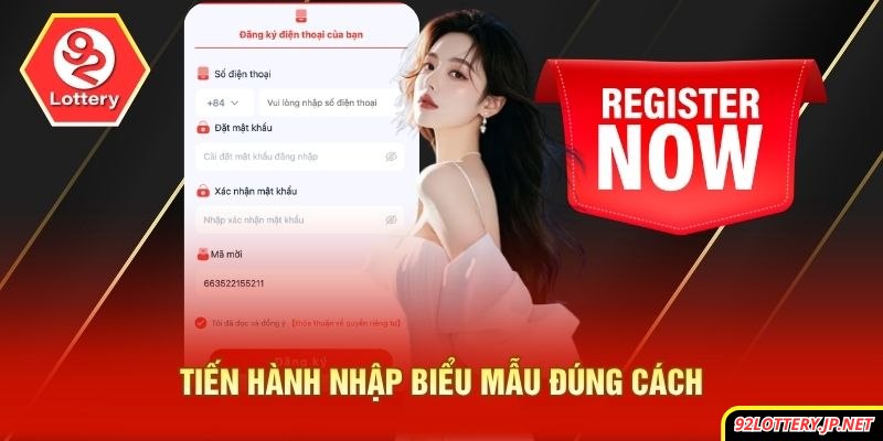 Tiến hành nhập biểu mẫu đúng cách